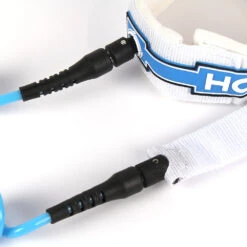 LEASH DE SUP RACE GENOU HOWZIT COIL BLANC/BLEU