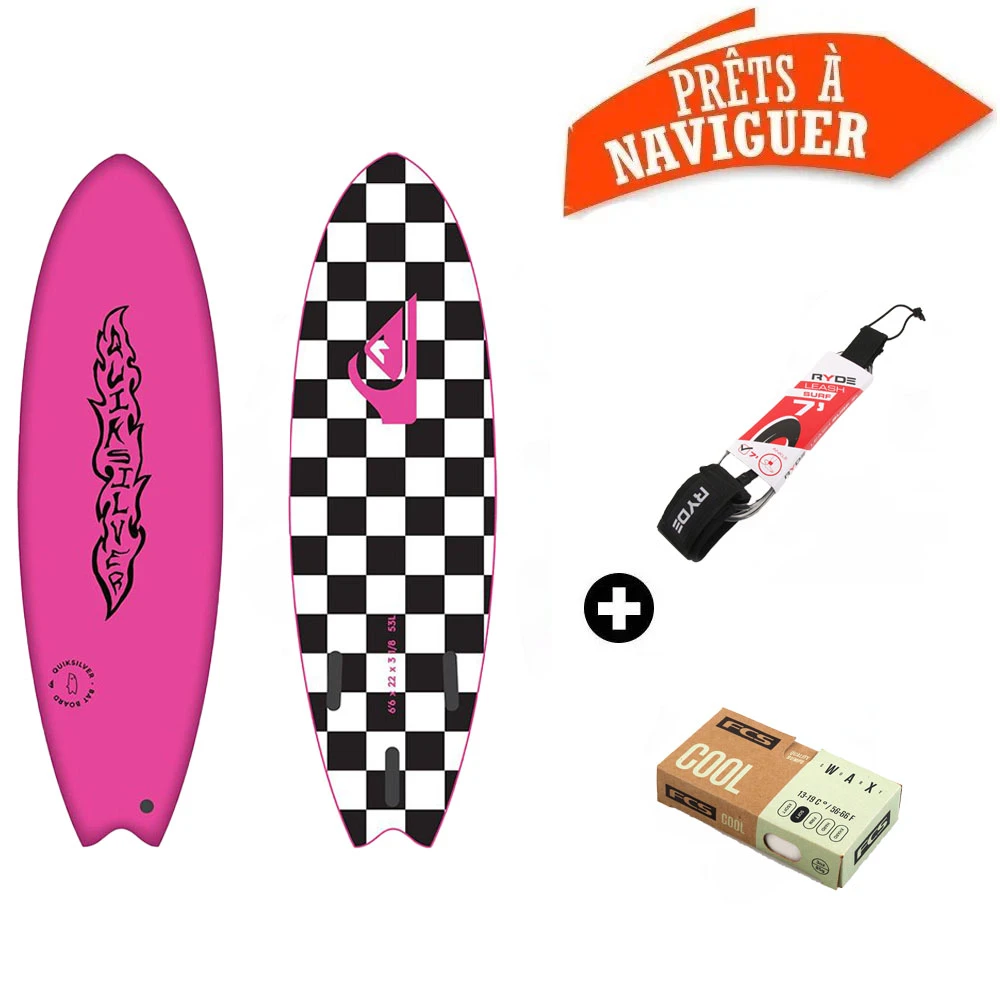Surf Mousse Quiksilver SOFT BAT Rose + Leash + Wax 2 Surf Mousse Quiksilver SOFT BAT Rose + Leash + Wax – Image 2